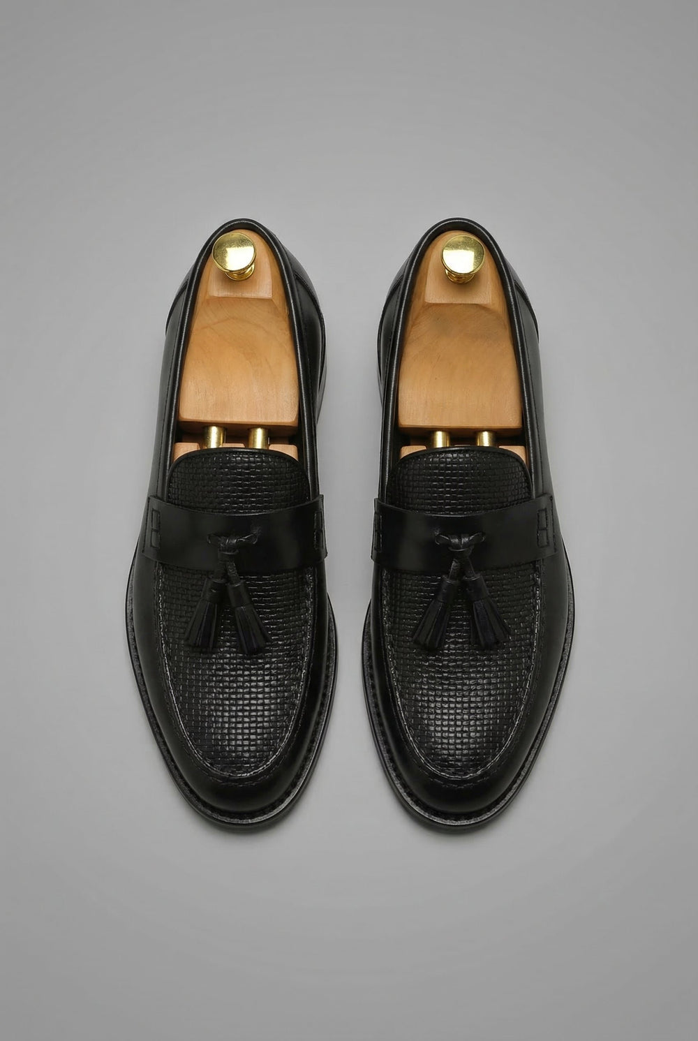 Men's Woven-Vamp Tassel Slip-On Dress Loafers