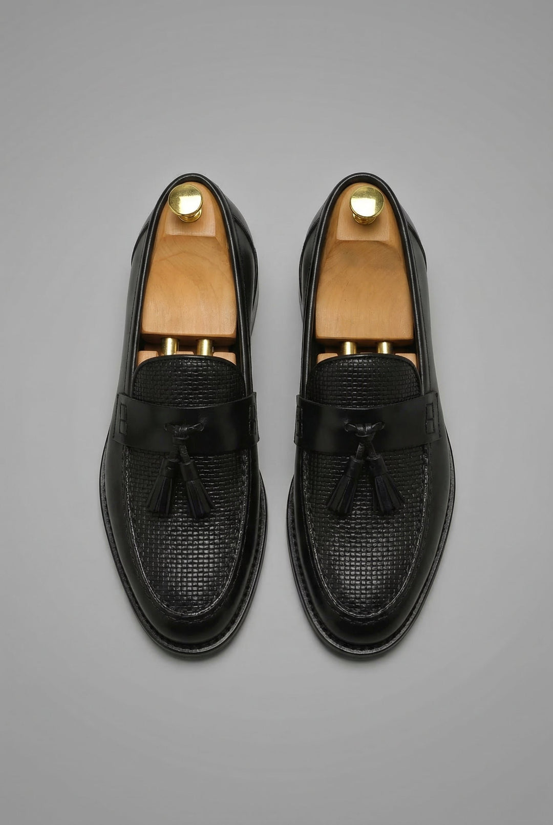 Men's Woven-Vamp Tassel Slip-On Dress Loafers