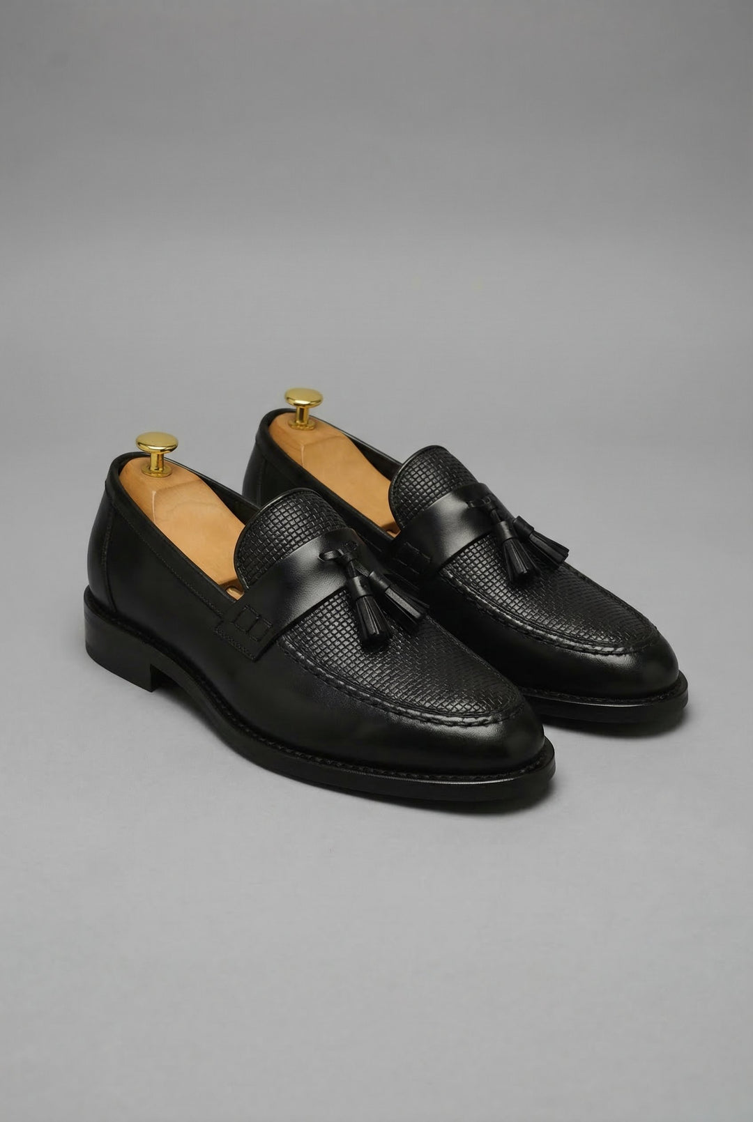 Men's Woven-Vamp Tassel Slip-On Dress Loafers
