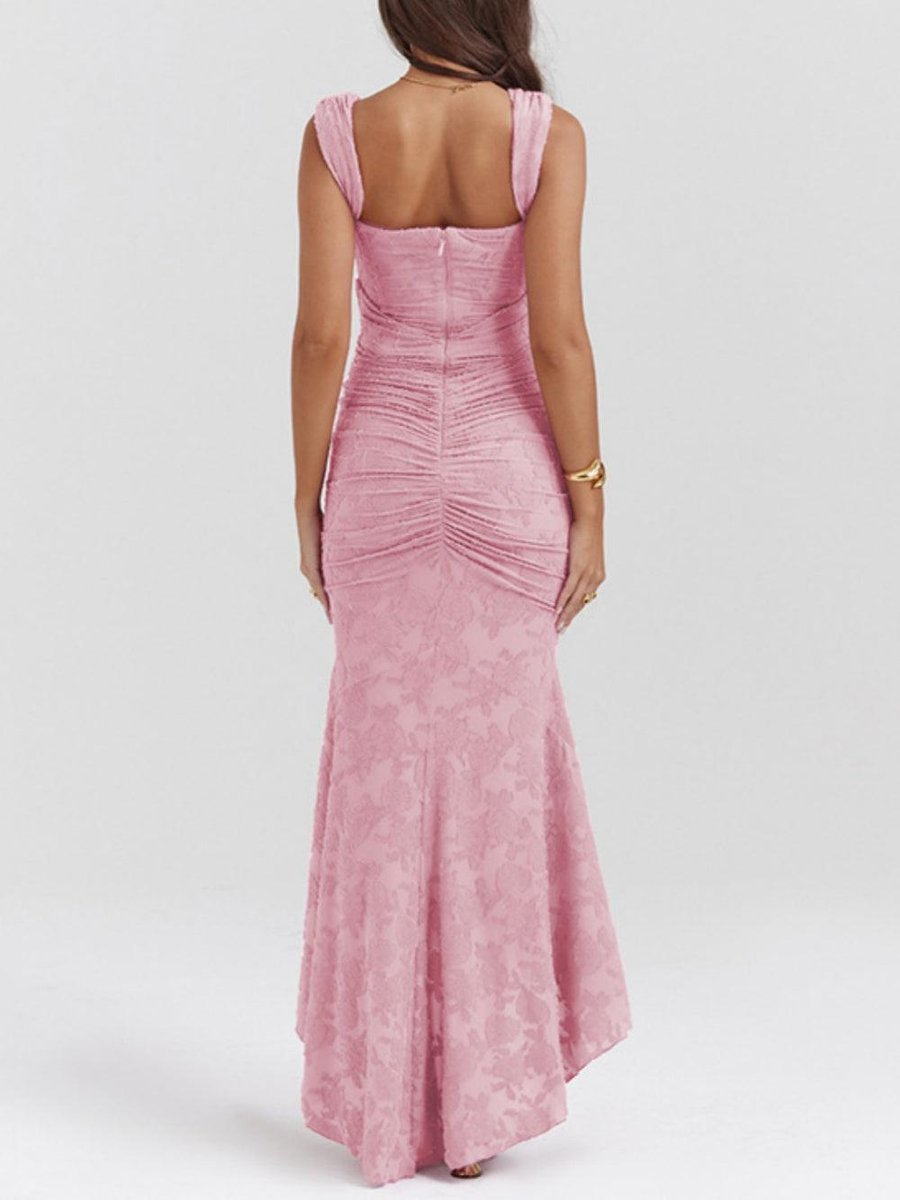 Mother of the Bride Dress Corset Bodice Jacquard Lace Mermaid Midi
