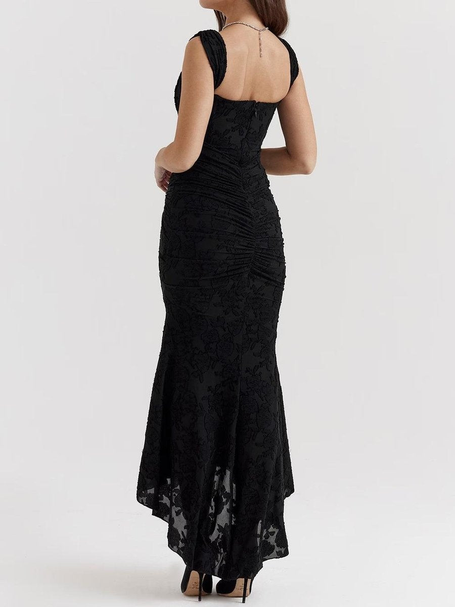 Mother of the Bride Dress Corset Bodice Jacquard Lace Mermaid Midi
