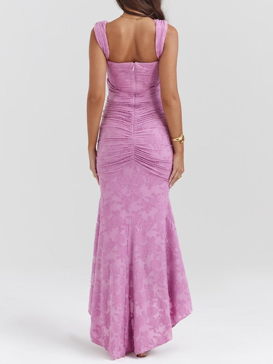 Mother of the Bride Dress Corset Bodice Jacquard Lace Mermaid Midi