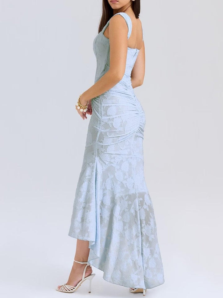 Mother of the Bride Dress Corset Bodice Jacquard Lace Mermaid Midi