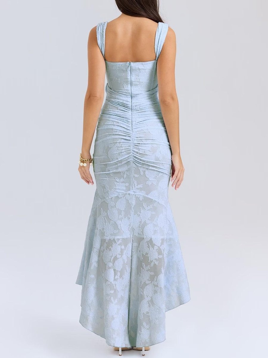 Mother of the Bride Dress Corset Bodice Jacquard Lace Mermaid Midi