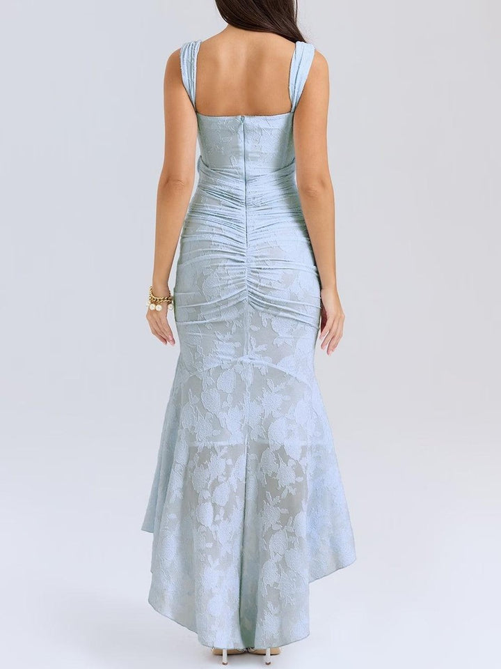 Mother of the Bride Dress Corset Bodice Jacquard Lace Mermaid Midi