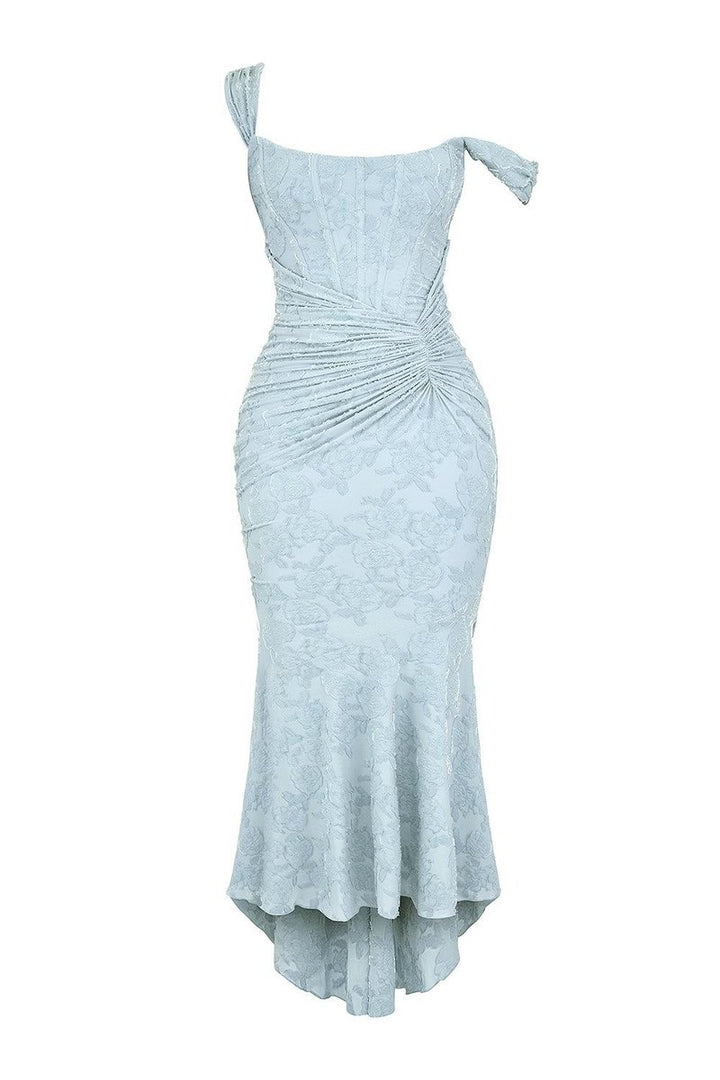 Mother of the Bride Dress Corset Bodice Jacquard Lace Mermaid Midi