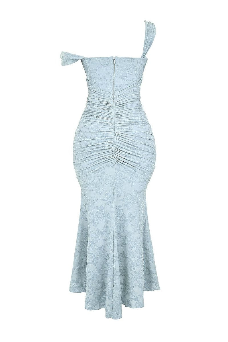 Mother of the Bride Dress Corset Bodice Jacquard Lace Mermaid Midi