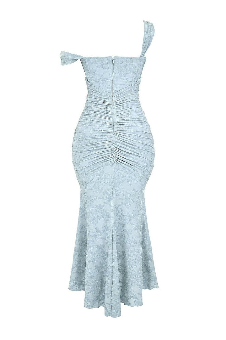 Mother of the Bride Dress Corset Bodice Jacquard Lace Mermaid Midi