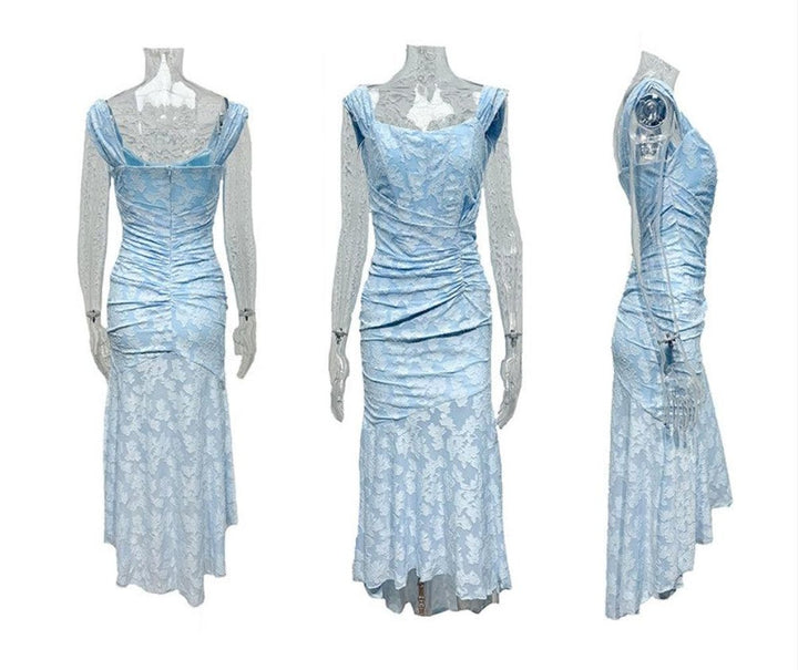 Mother of the Bride Dress Corset Bodice Jacquard Lace Mermaid Midi