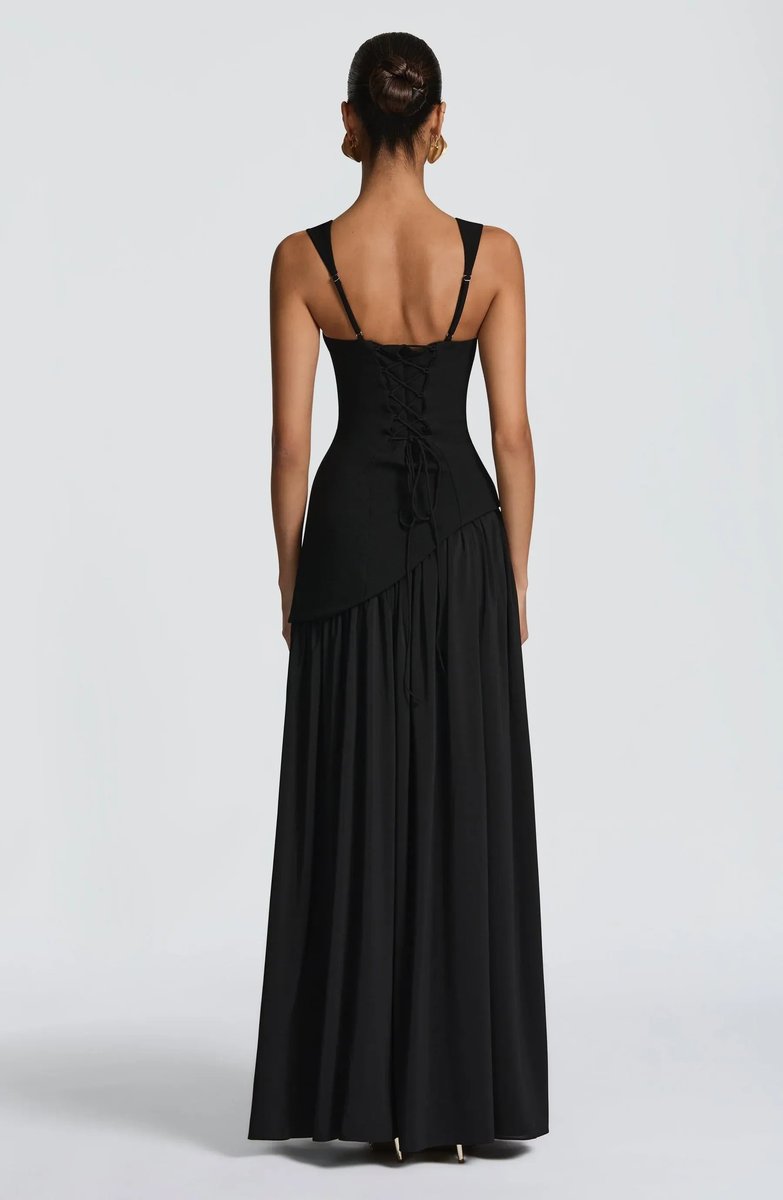 Mother of the Bride Dress Sleeveless Square Neck A-Line Maxi Gown Side Slit