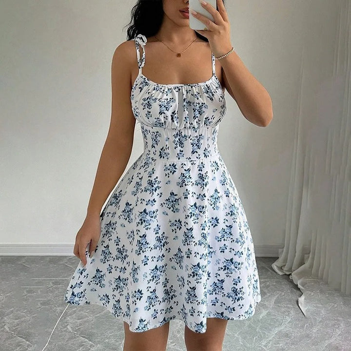 Mia | Women's Floral Ruched Cami Mini Evening Gown for Christmas Party Season