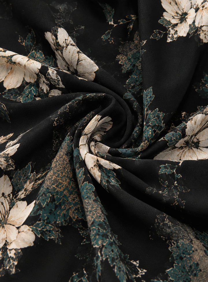 Women's Boho Black Floral High-Low Asymmetric Sundress