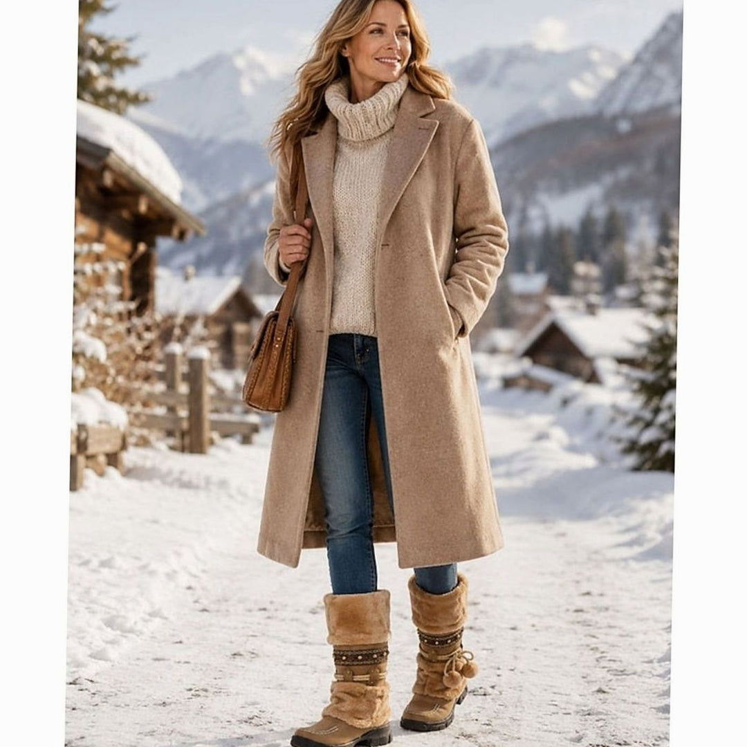 Women's Boho Faux-Fur Cuff Slip-On Mid-Calf Winter Snow Boots