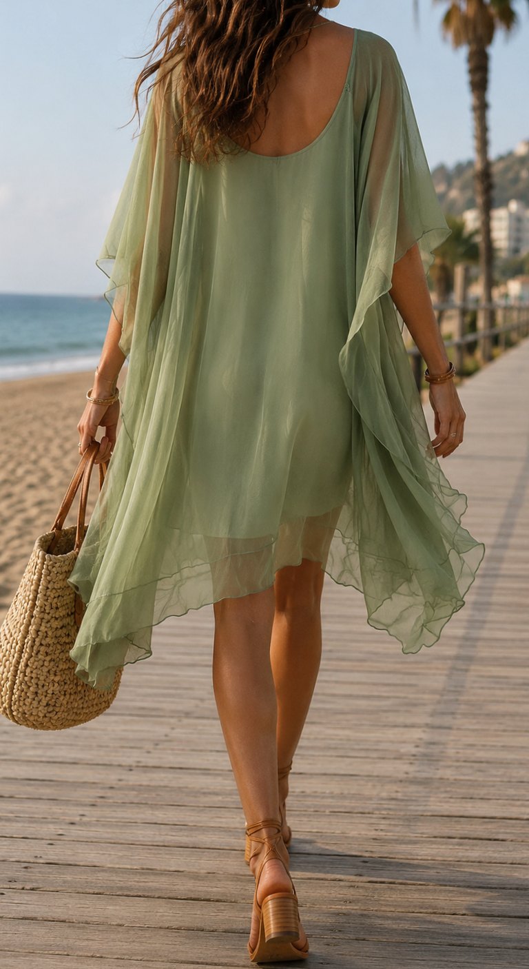 Women's Boho Flowy V-Neck Chiffon Mini Sundress