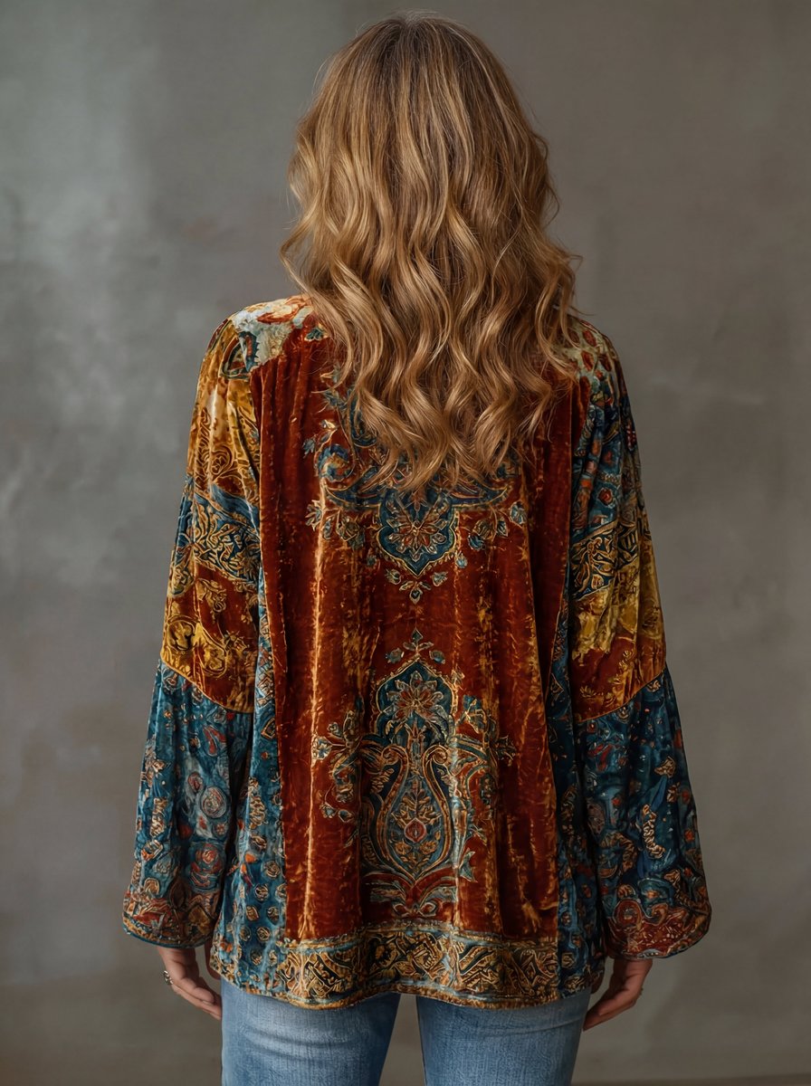 Women's Boho Vintage Lightweight Quilted Jacket Kimono Cardigan