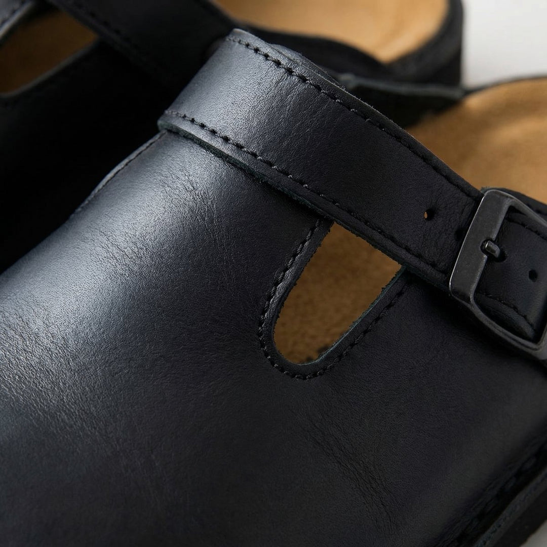 Women's Boots Premium Leather Slip-On Cushioned Clogs