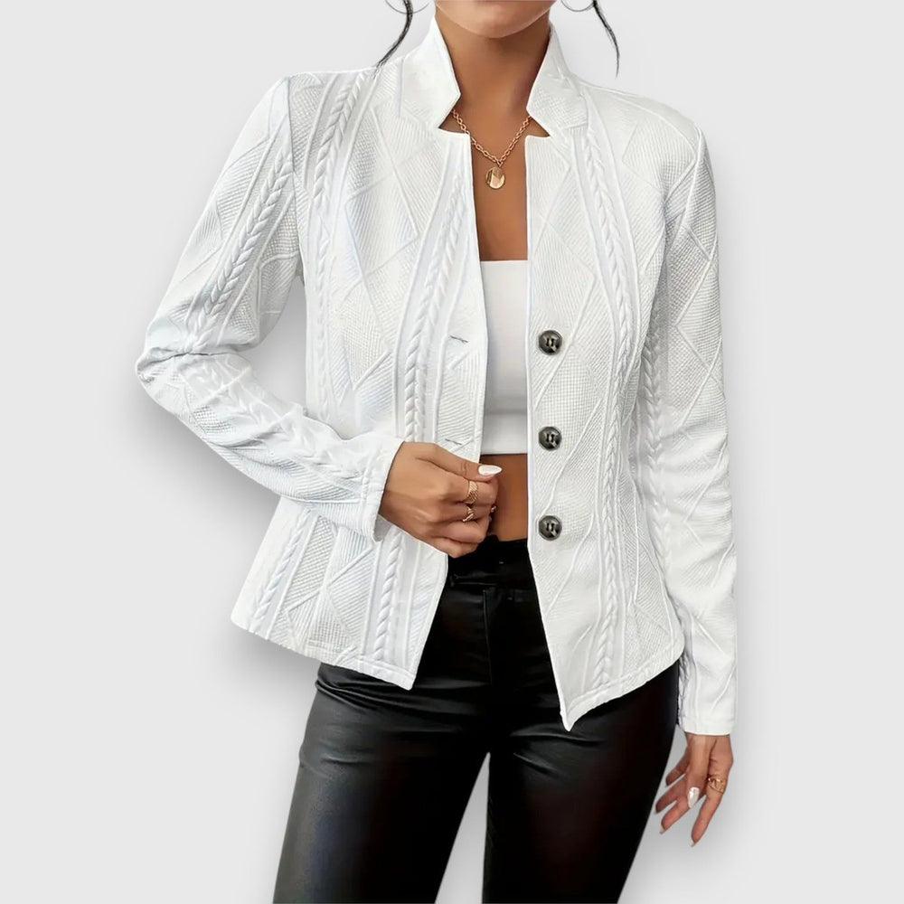 Women's Cable-Knit Mock-Neck Long-Sleeve Fitted Sweater Top