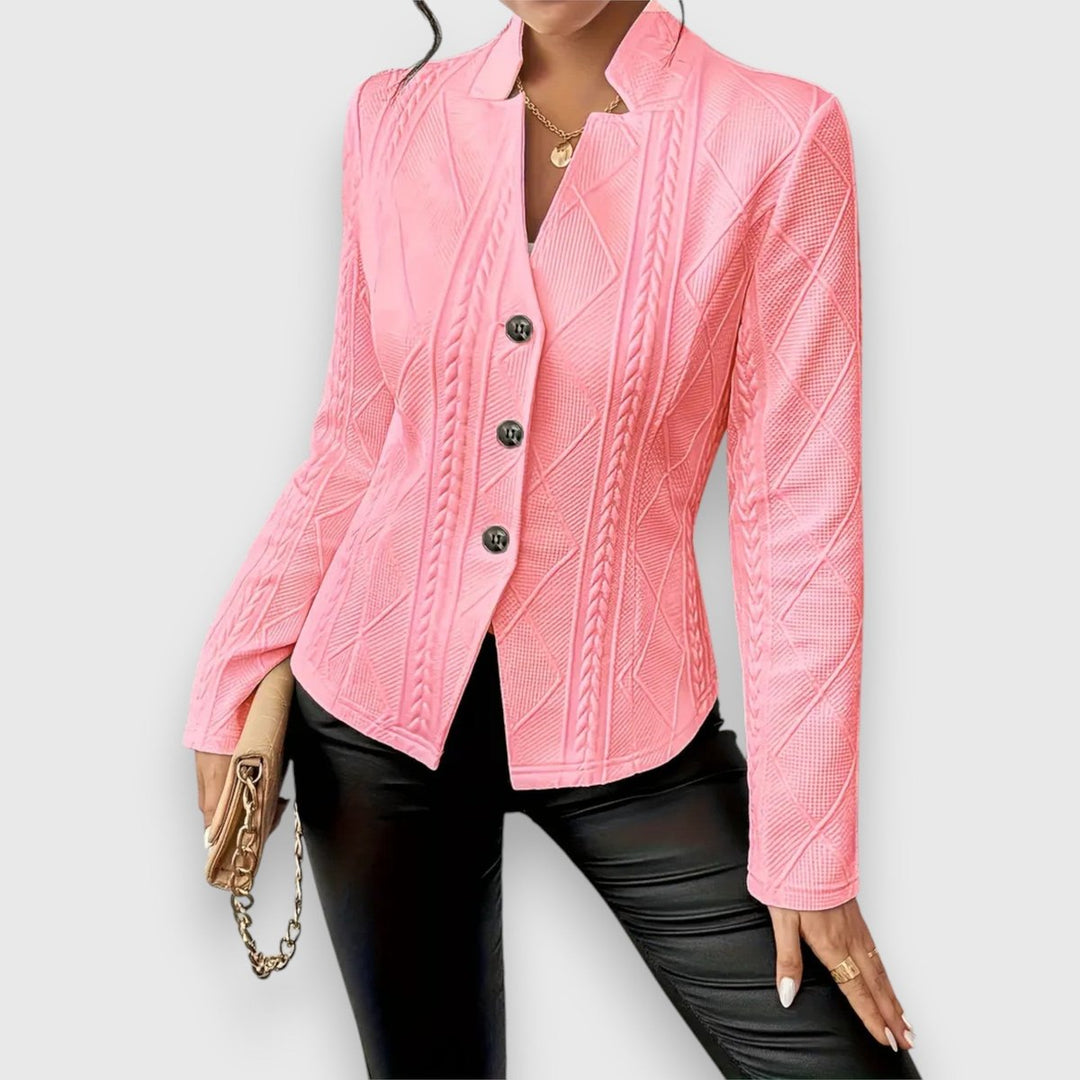 Women's Cable-Knit Mock-Neck Long-Sleeve Fitted Sweater Top