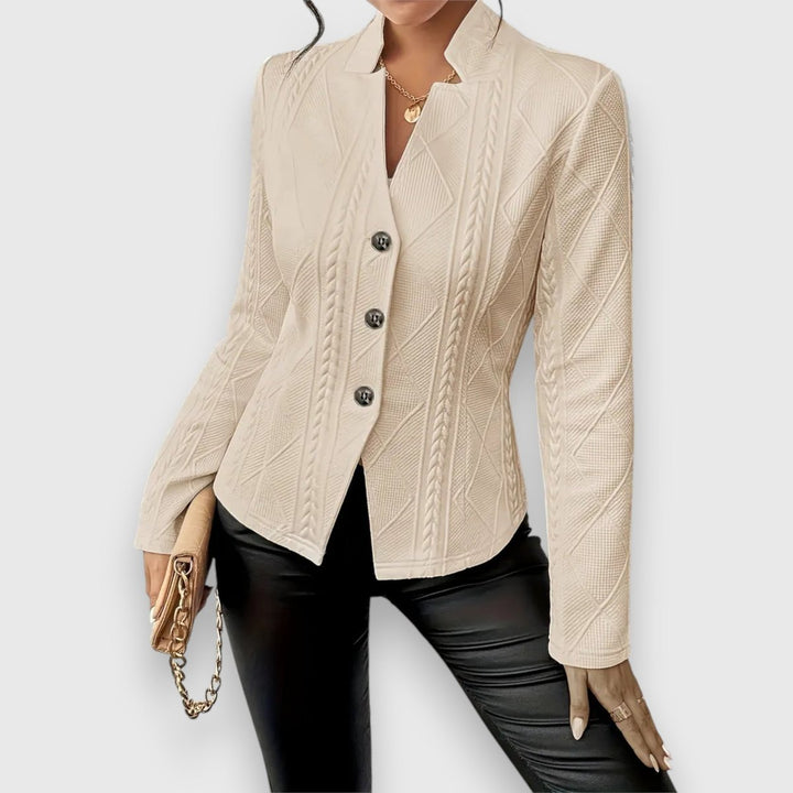 Women's Cable-Knit Mock-Neck Long-Sleeve Fitted Sweater Top