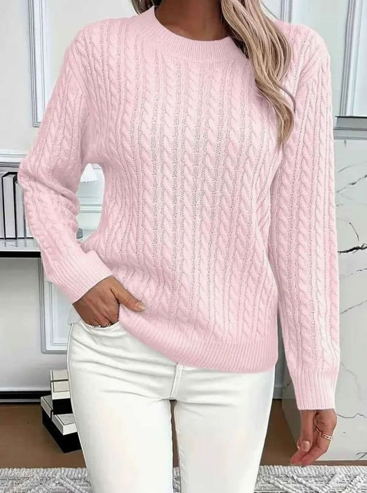 Women's Cable-Knit Relaxed Crewneck Knitwear Sweater