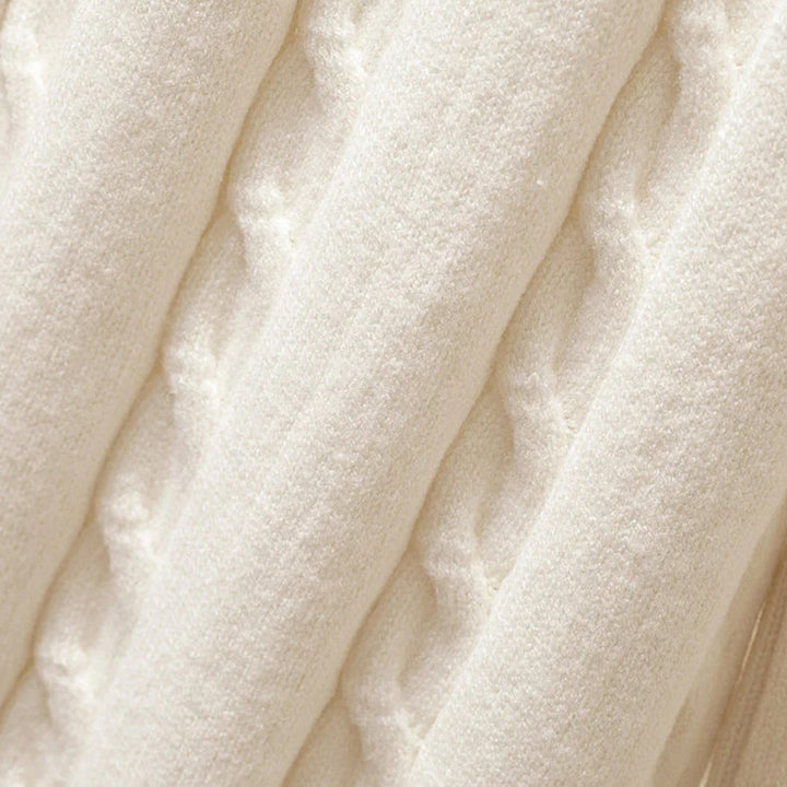 Women's Cable-Knit Turtleneck Quilted Vest Wide-Leg Loungewear Set