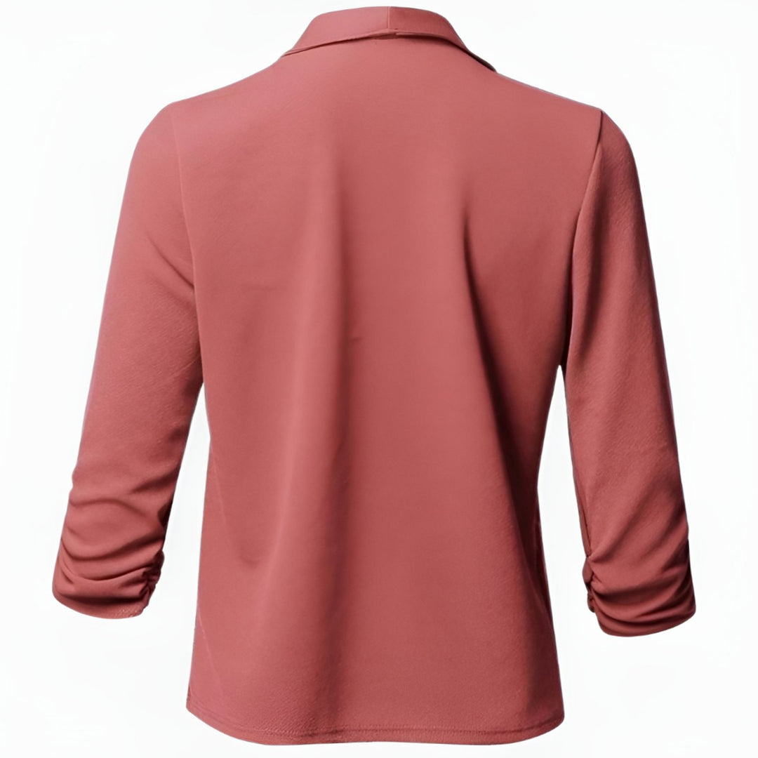 Women's Casual Open-Front 3/4 Sleeve Shawl Collar Office Blazer