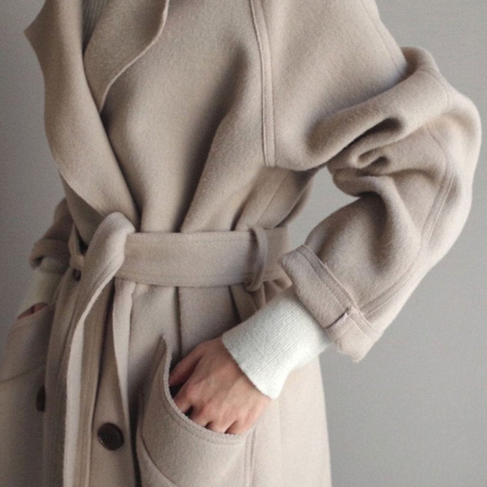 Women's Classic Lapel Double-Button Long Winter Coat