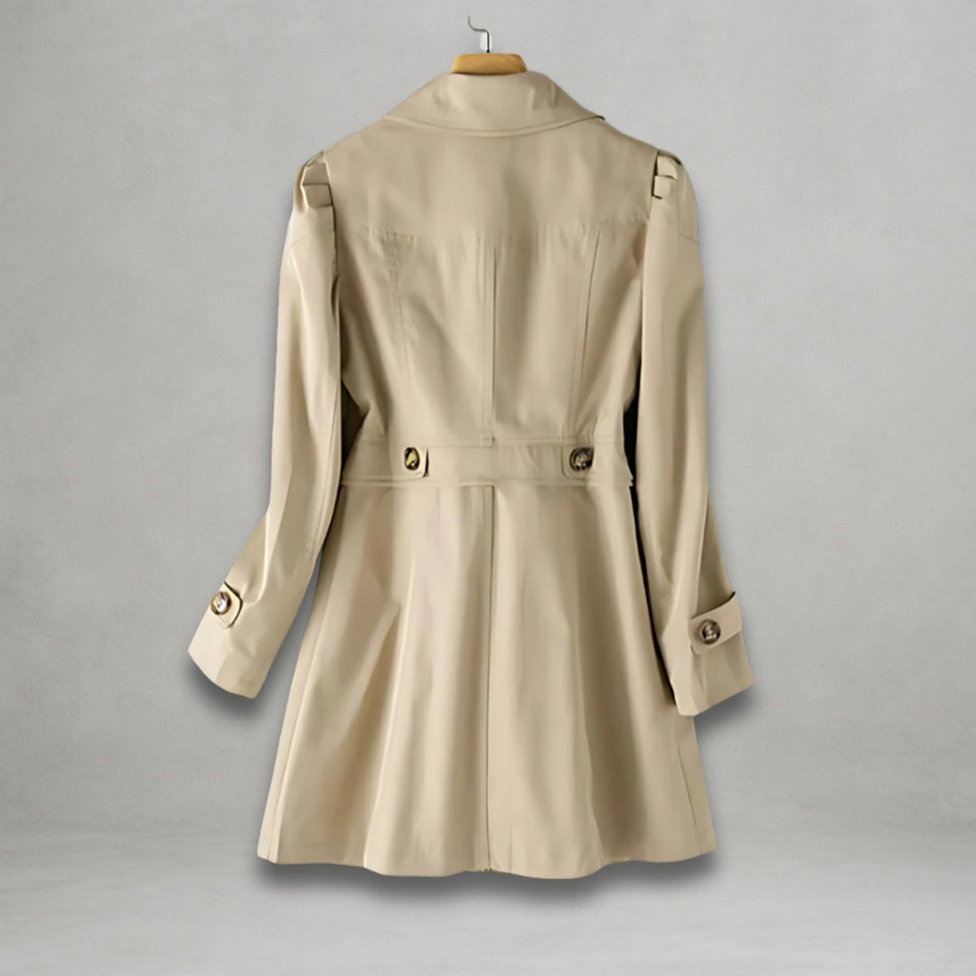Women's Classic Single-Breasted Trench Coat Lapel Collar