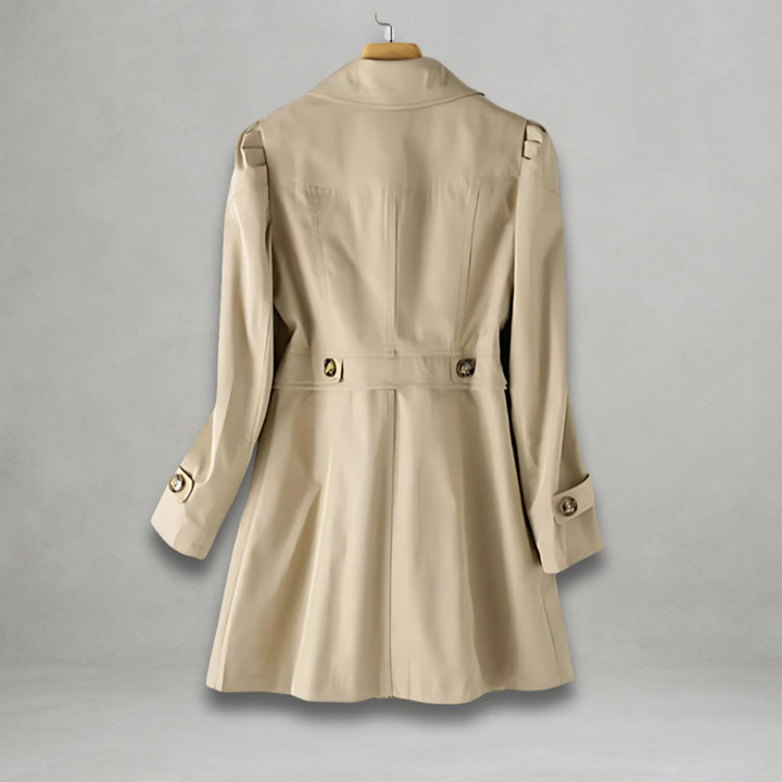 Women's Classic Single-Breasted Trench Coat Lapel Collar
