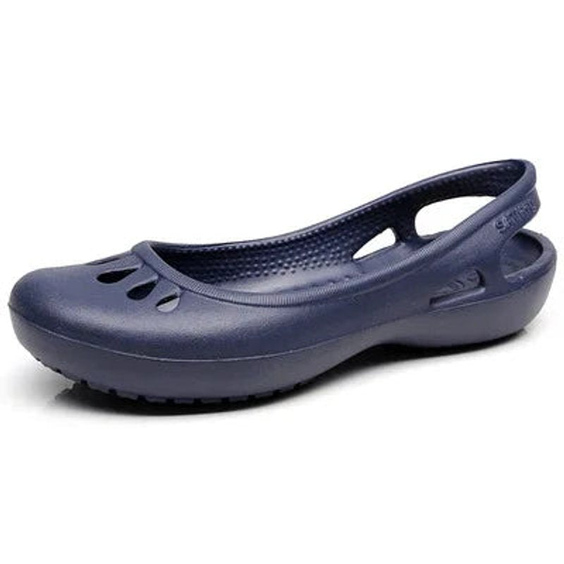 Women's Comfortable Sandals Waterproof Jelly Slingback Cut-Out Flats
