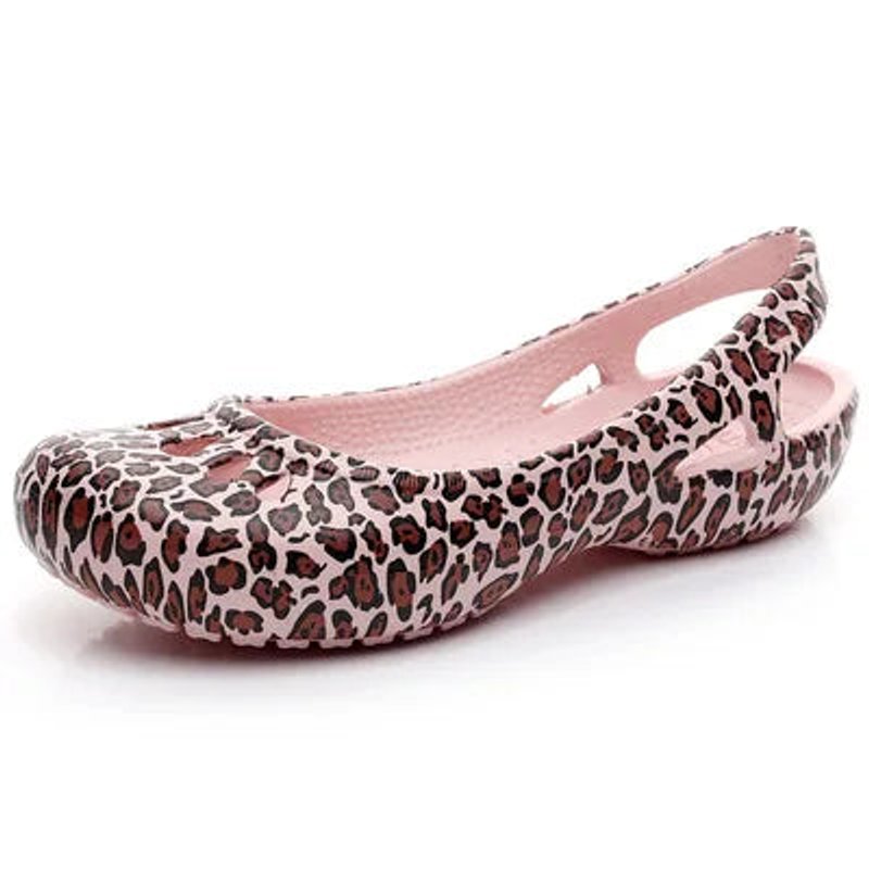 Women's Comfortable Sandals Waterproof Jelly Slingback Cut-Out Flats