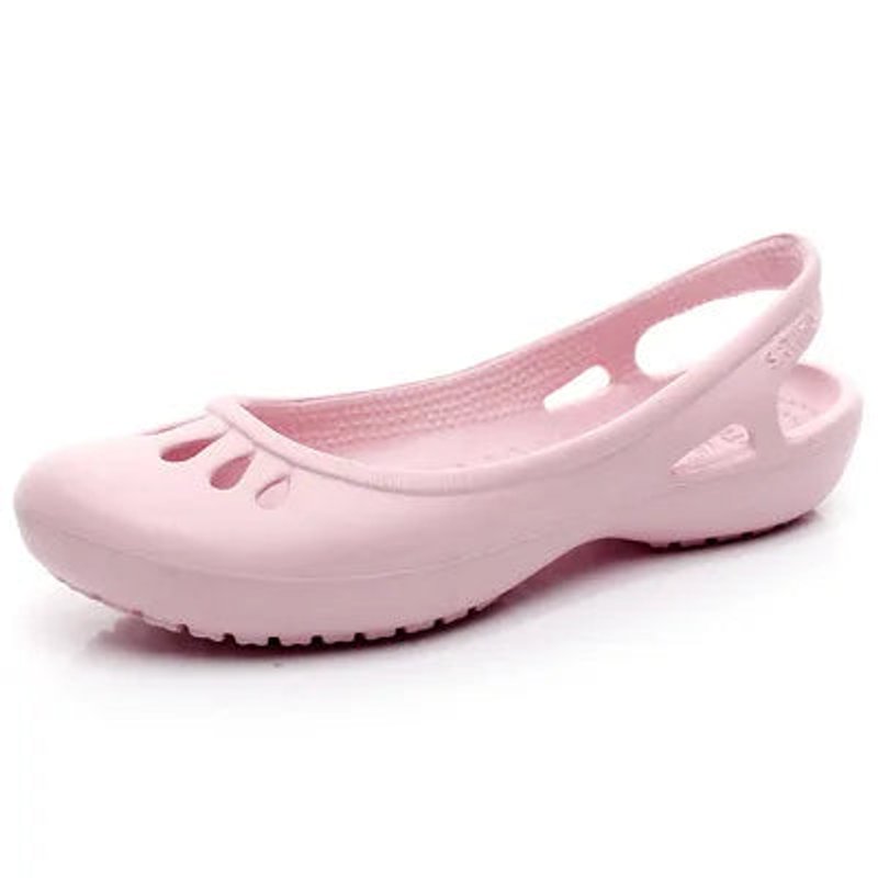 Women's Comfortable Sandals Waterproof Jelly Slingback Cut-Out Flats