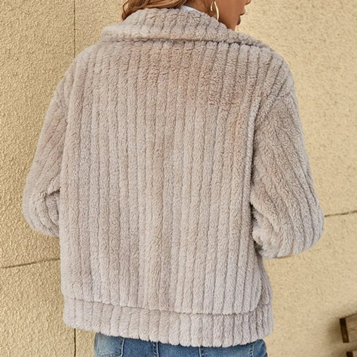 Women's Cozy Plush Zip-Up Quilted Jacket Women Fleece Coat