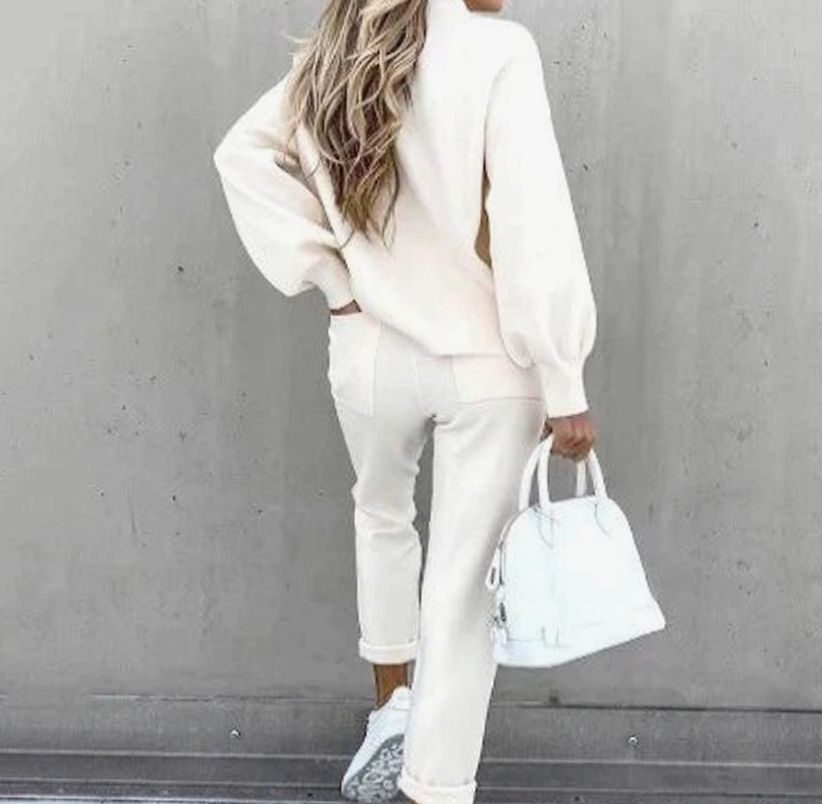 Women's Cozy Two-Piece Tracksuit Outfit Relaxed-Fit Jogger Set