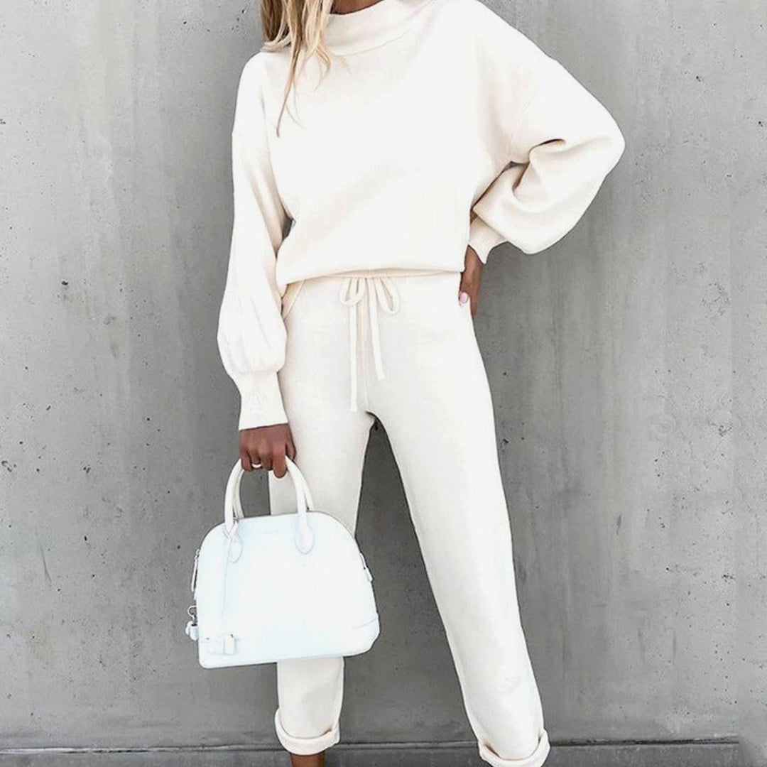 Women's Cozy Two-Piece Tracksuit Outfit Relaxed-Fit Jogger Set