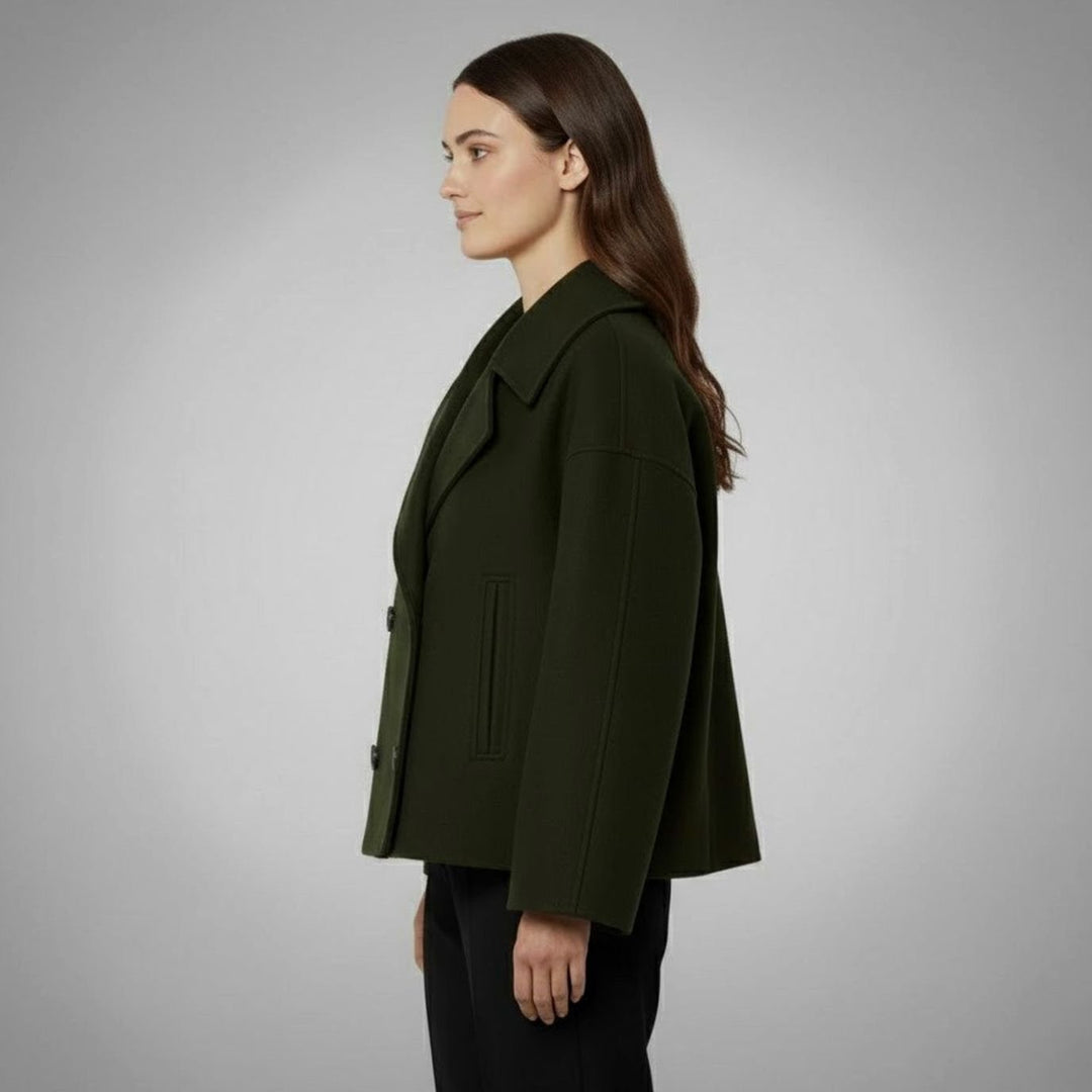 Women's Cropped Double-Breasted Tailored Short Jacket