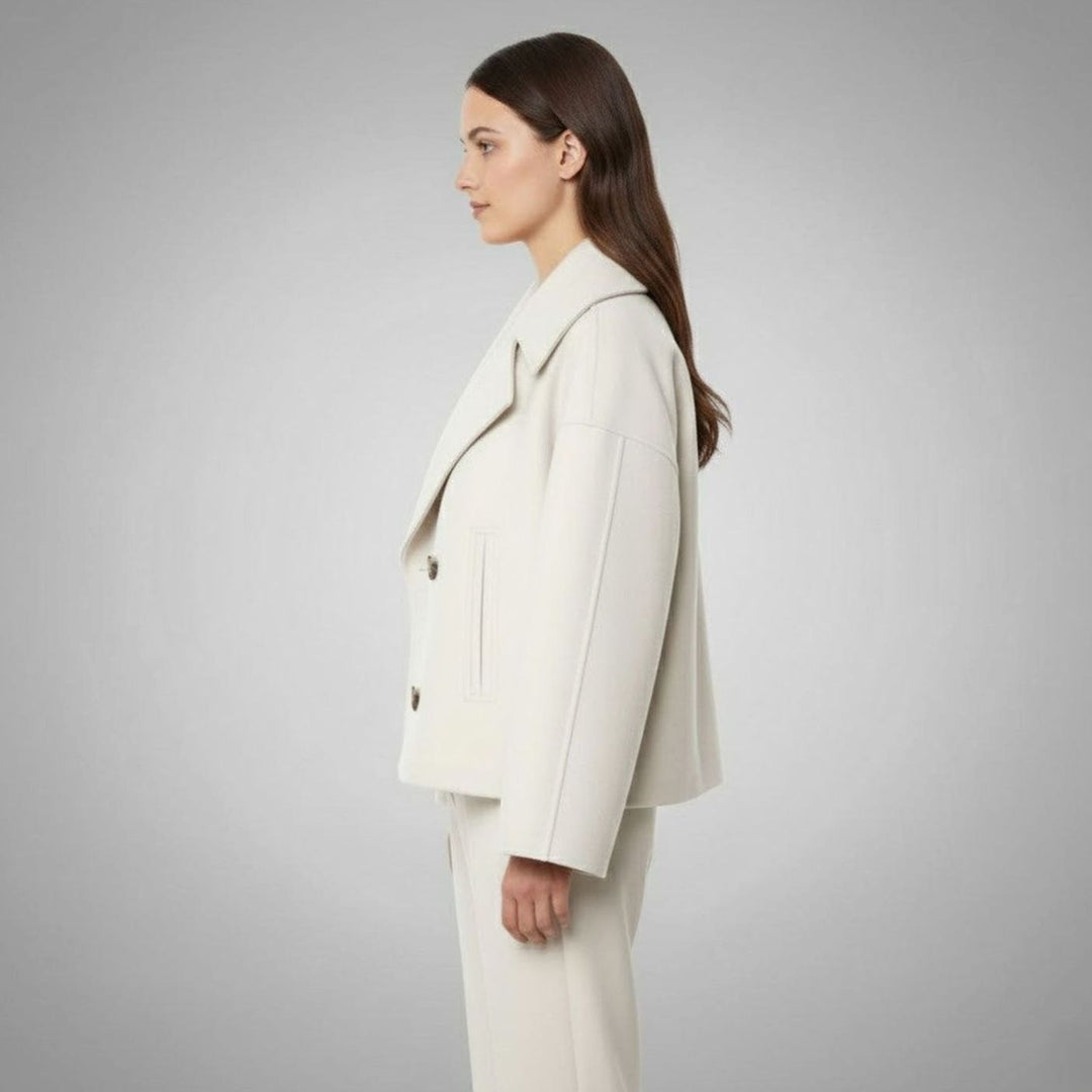 Women's Cropped Double-Breasted Tailored Short Jacket