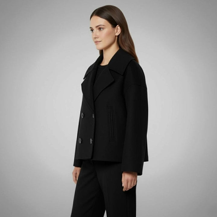 Women's Cropped Double-Breasted Tailored Short Jacket
