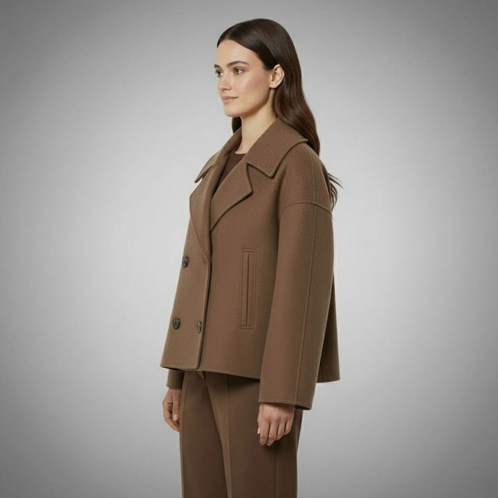 Women's Cropped Double-Breasted Tailored Short Jacket