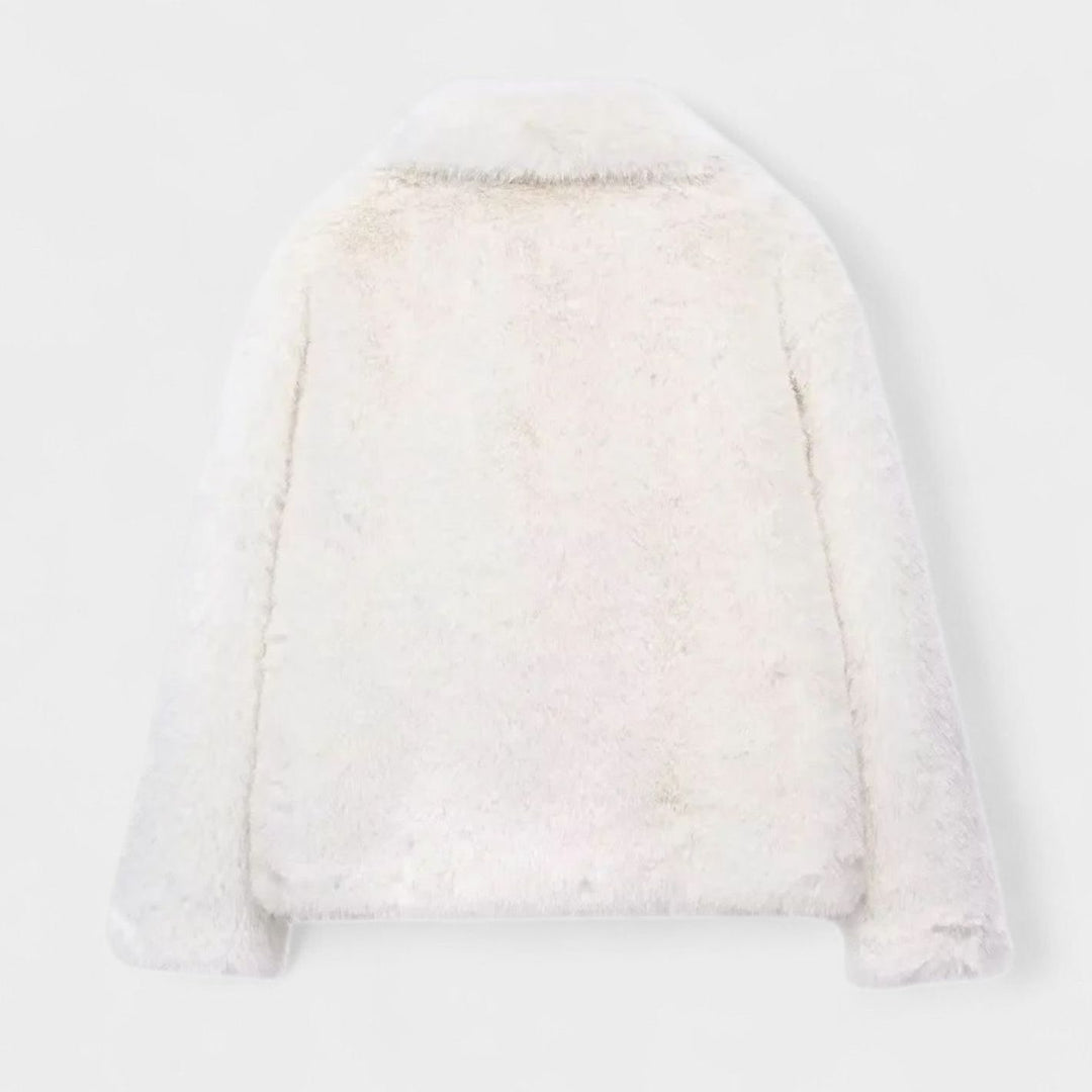 Women's Cropped Faux Fur Warm Jacket Statement Collar
