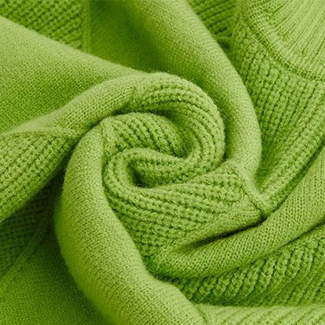 Women's Diamond-Knit Mock Turtleneck Sweater Relaxed Pullover