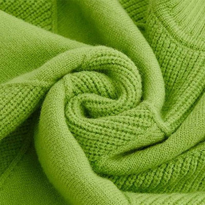 Women's Diamond-Knit Mock Turtleneck Sweater Relaxed Pullover