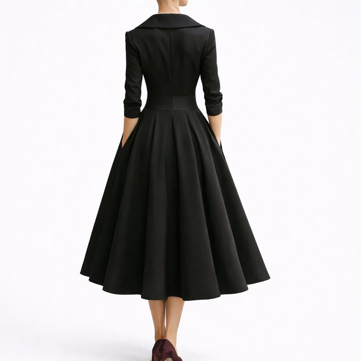 Women's Fall Wedding Guest Dresses A-Line Midi Wrap Dress