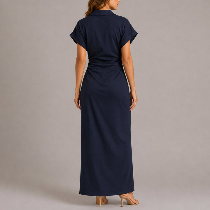 Women's Fall Wedding Guest Maxi Button-Down Shirt Dress