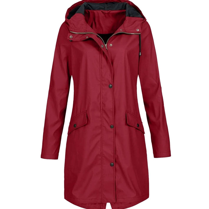 Women's Faux Fur-Lined Hooded Longline Winter Coat - Burgundy