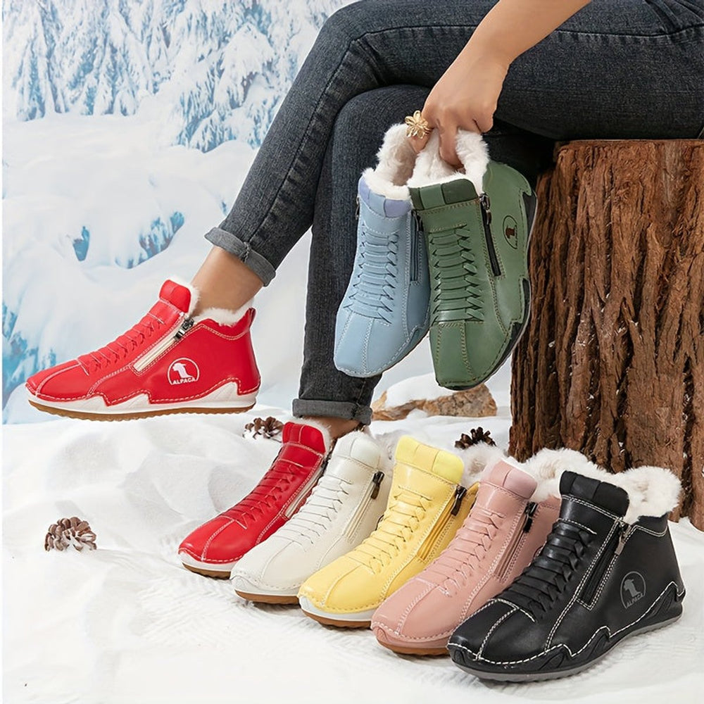Women's Faux-Fur Lined Wide-Toe Winter Ankle Boots
