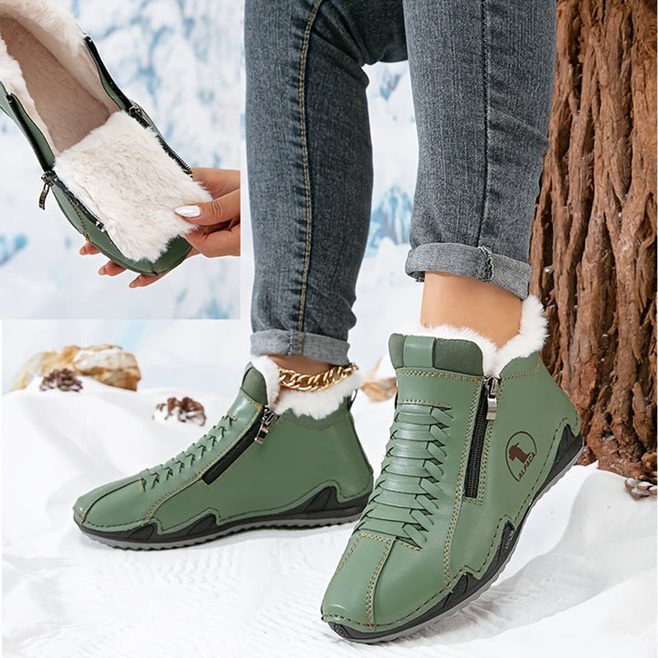 Women's Faux-Fur Lined Wide-Toe Winter Ankle Boots