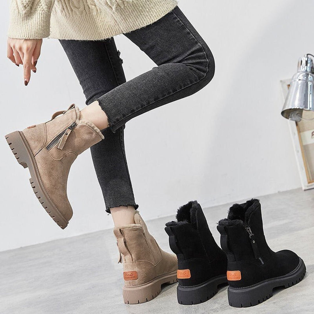 Women's Faux Suede Sherpa-Lined Slip-On Ankle Boots