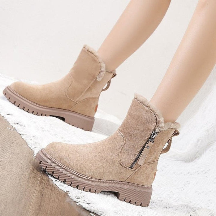 Women's Faux Suede Sherpa-Lined Slip-On Ankle Boots