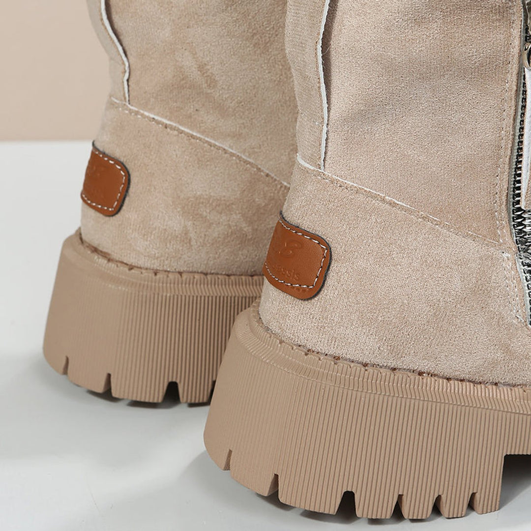 Women's Faux Suede Sherpa-Lined Slip-On Ankle Boots
